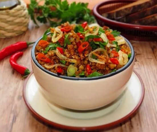 Porridge de sarrasin avec légumes